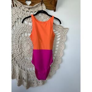 Summersalt The Cove Colorblock One Piece Pink Orange Swimsuit Size 4